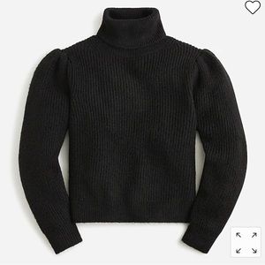 Cropped puff sleeve turtleneck sweater. New with tags.